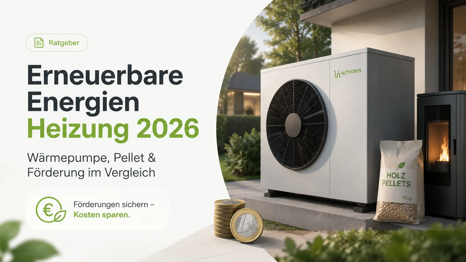 Erneuerbare Energien für die Heizung – Wärmepumpe und Pellets im Vergleich